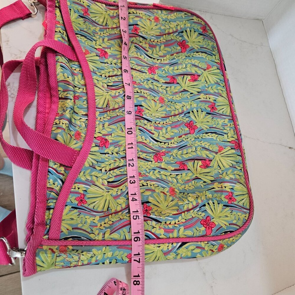 Lilly Pulitzer Neoprene Laptop Tote Satchel Messenger Bag 11" x 16" - Picture 10 of 11